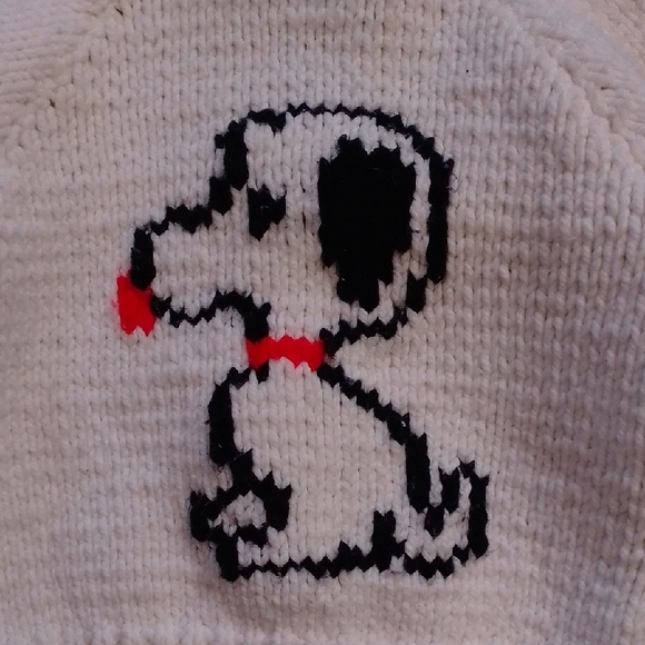 Vintage 1960s Cowichan Snoopy Handmade Sweater Jacket WOOL - Picture 7 of 9